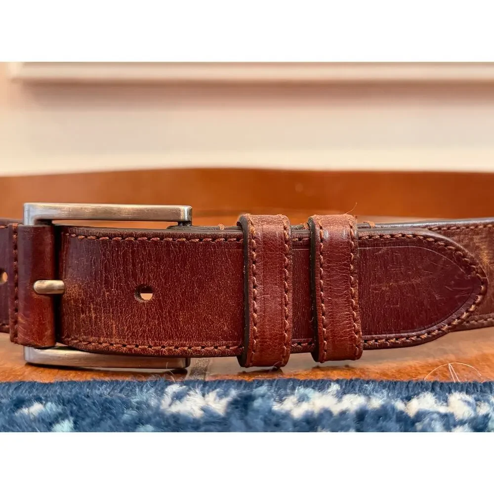 Jos A Bank Brown Genuine Leather Men's Belt Size 40